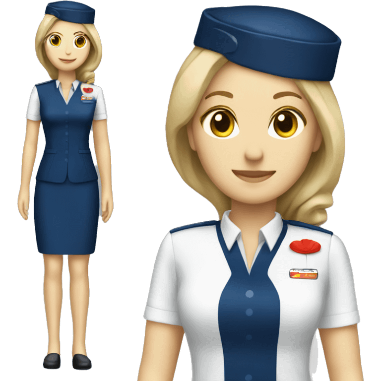 Flight attendant uniform dark blue  emoji