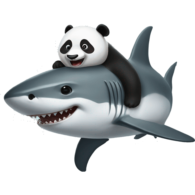 Panda on a shark  emoji