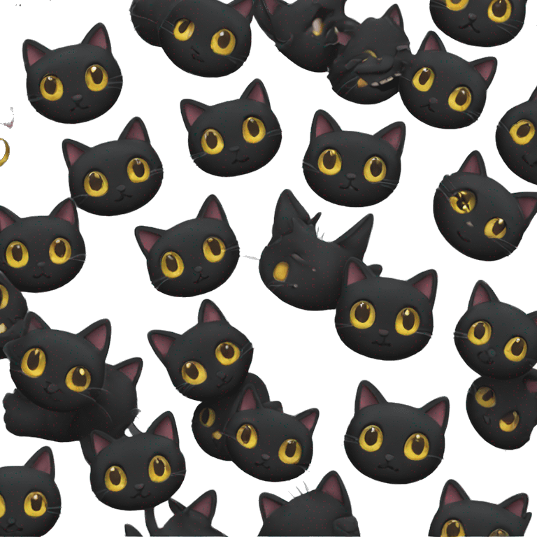 Black cat cute emoji