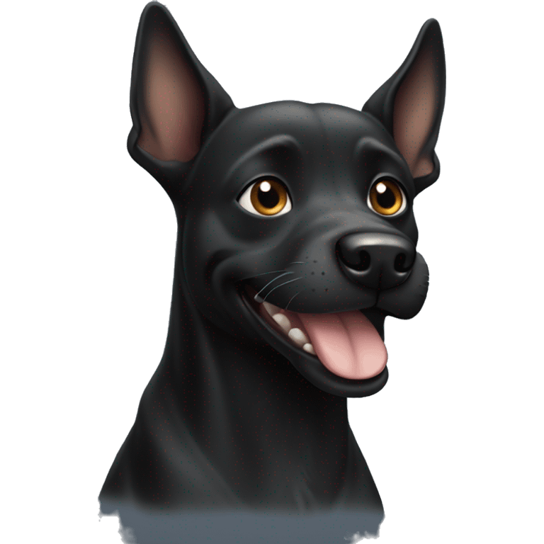 Black happy dog emoji