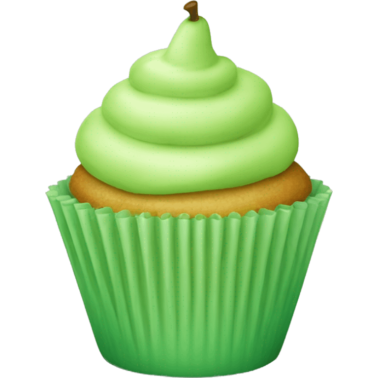 Light green pear cupcake emoji