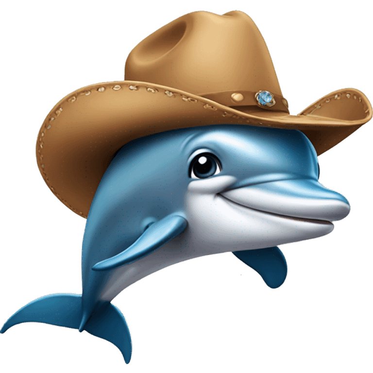 Dolphin wearing cowboy hat emoji