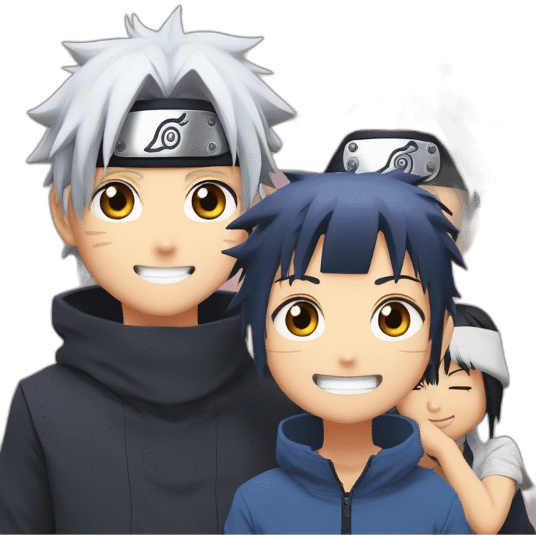 Hinata famille avec boruto,himiwari et naruto emoji