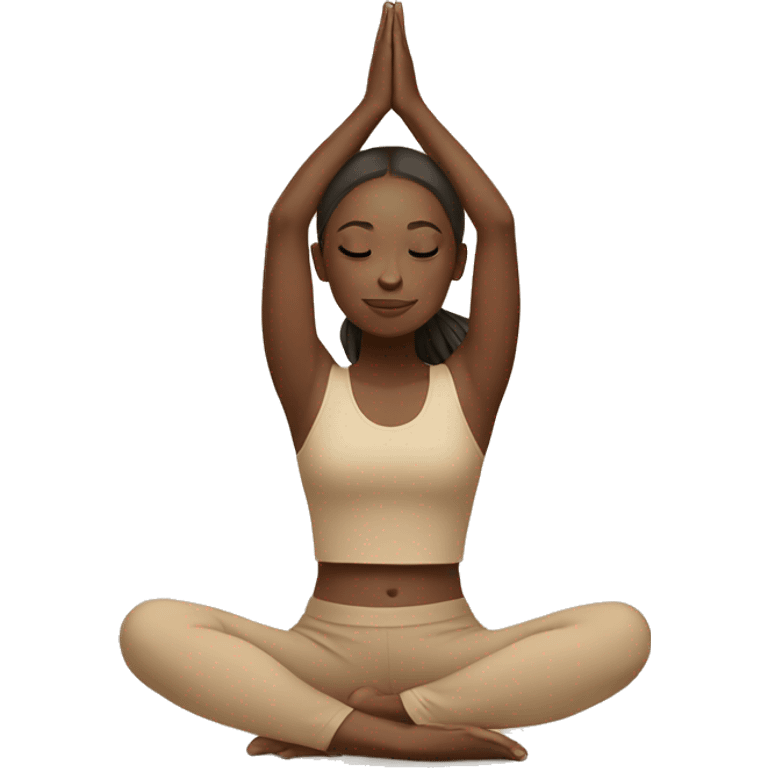 Girl doing yoga in beige tones  emoji