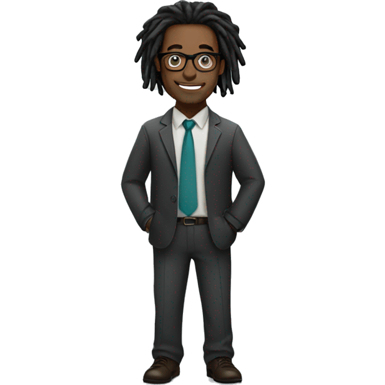 Black male IT professional with glasses with dreadlocks emoji