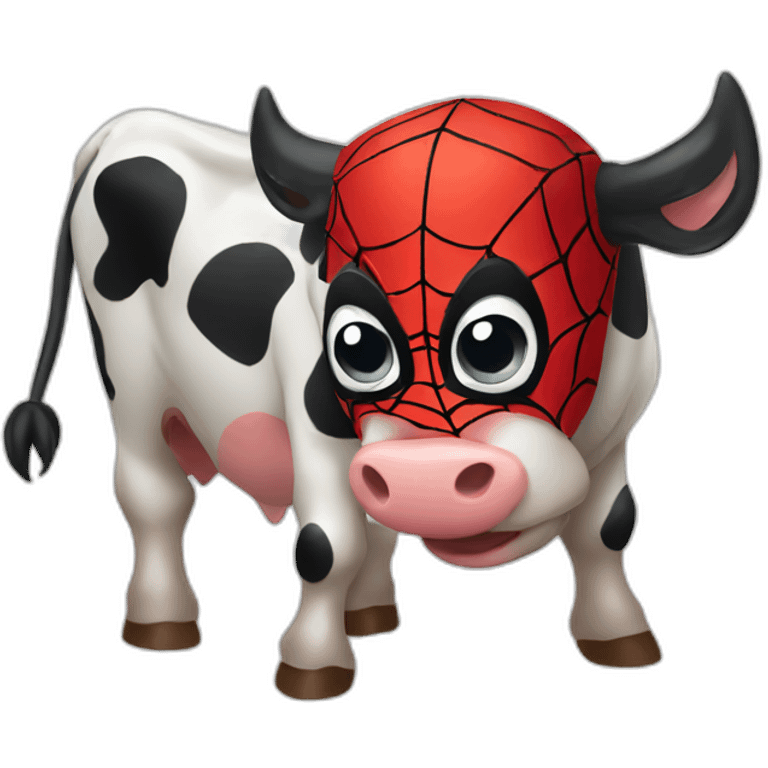 Spider-Man as a cow emoji