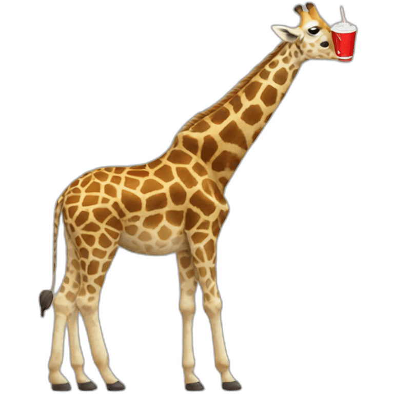 giraffe drinking cola emoji