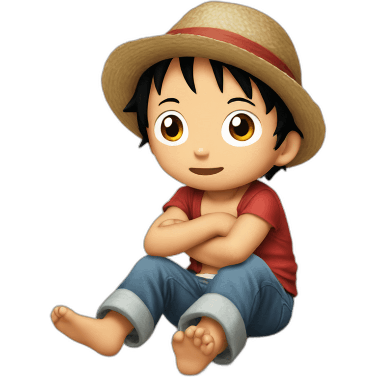 Baby Luffy sitting emoji