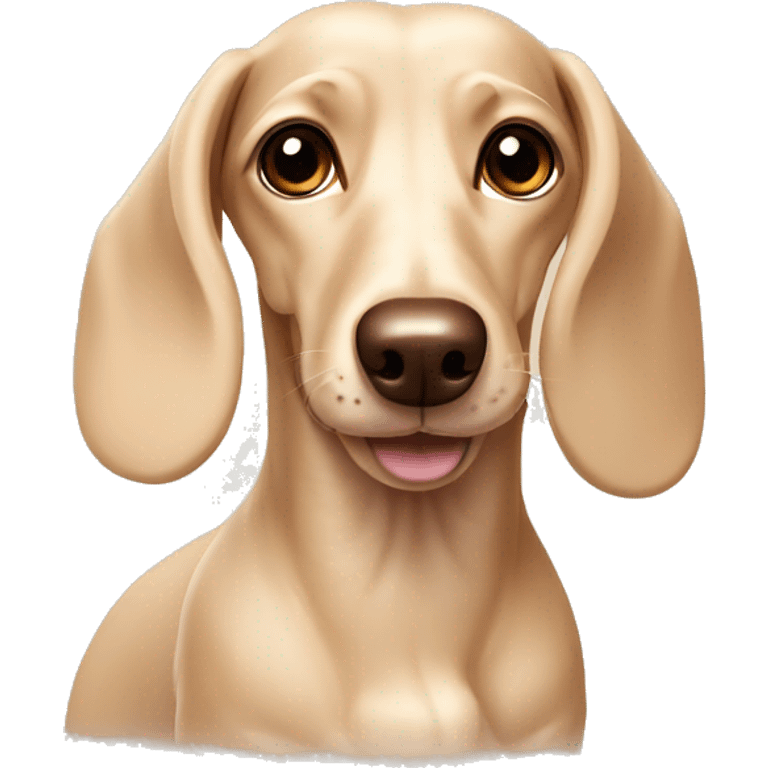 cream dachshund with brown eyes emoji