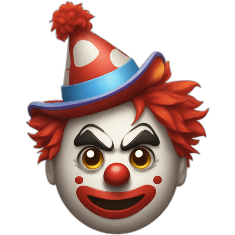 a angry clown with a circo in back of him emoji