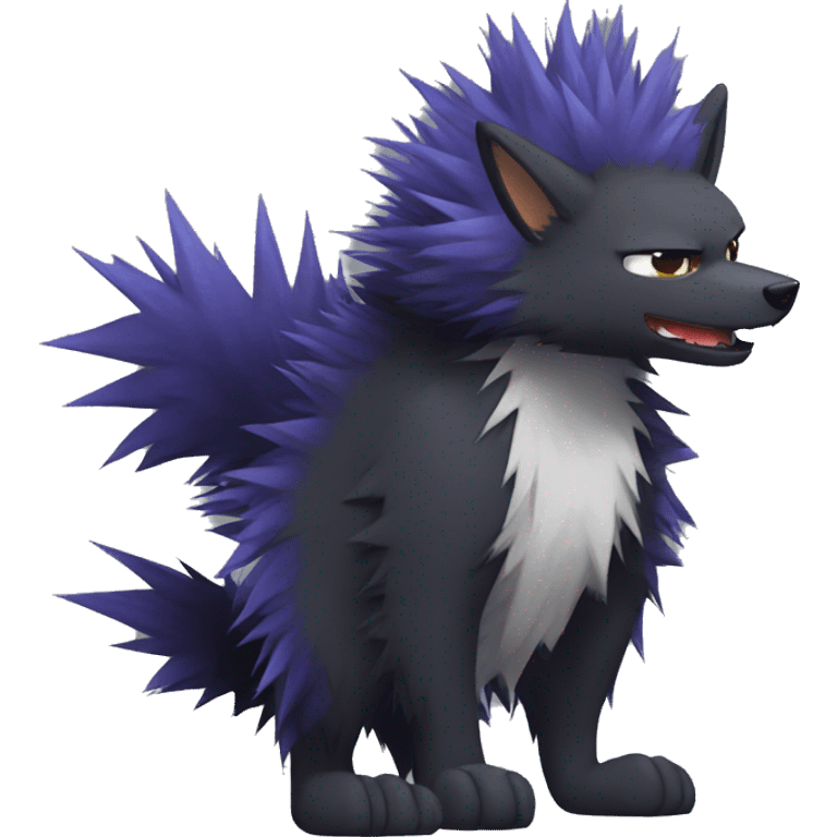 Dark Edgy Cool Fluffy Spiky FurSona Fakemon Full Body emoji