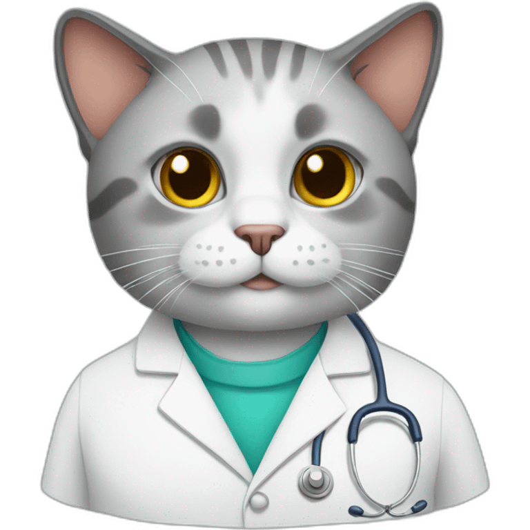 Cat wearing like a doctor emoji