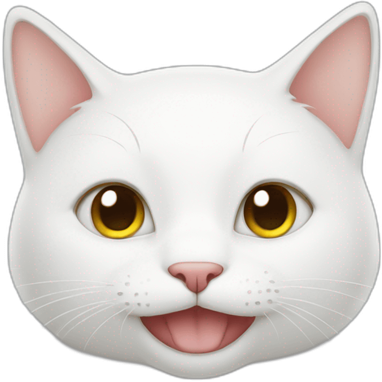 white cat smiling emoji