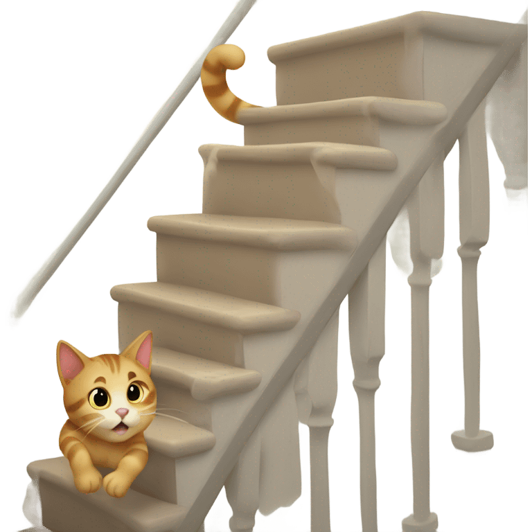 Cat falling down stairs emoji