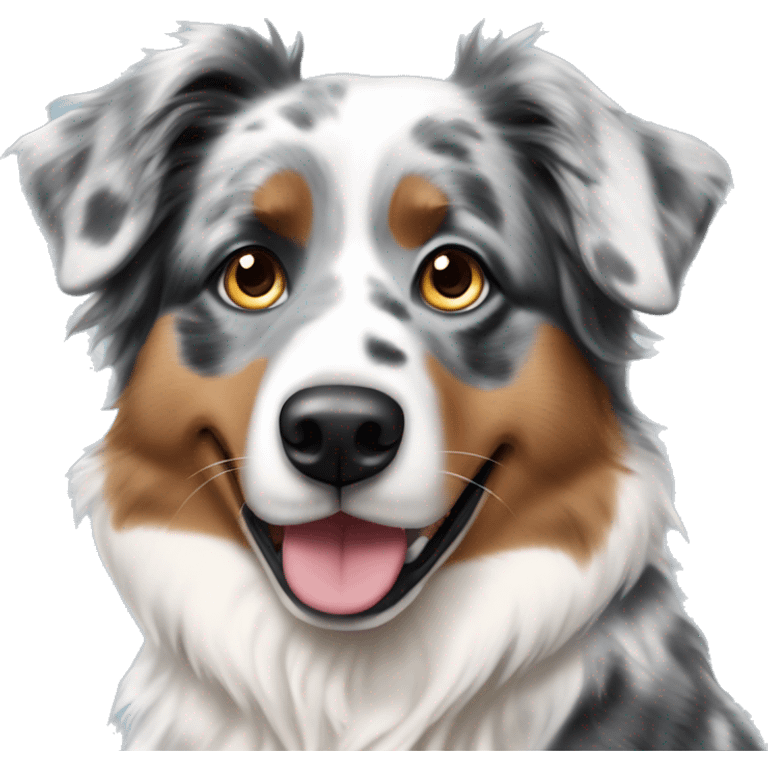 Australian Shepherd blue Merle with three legs emoji