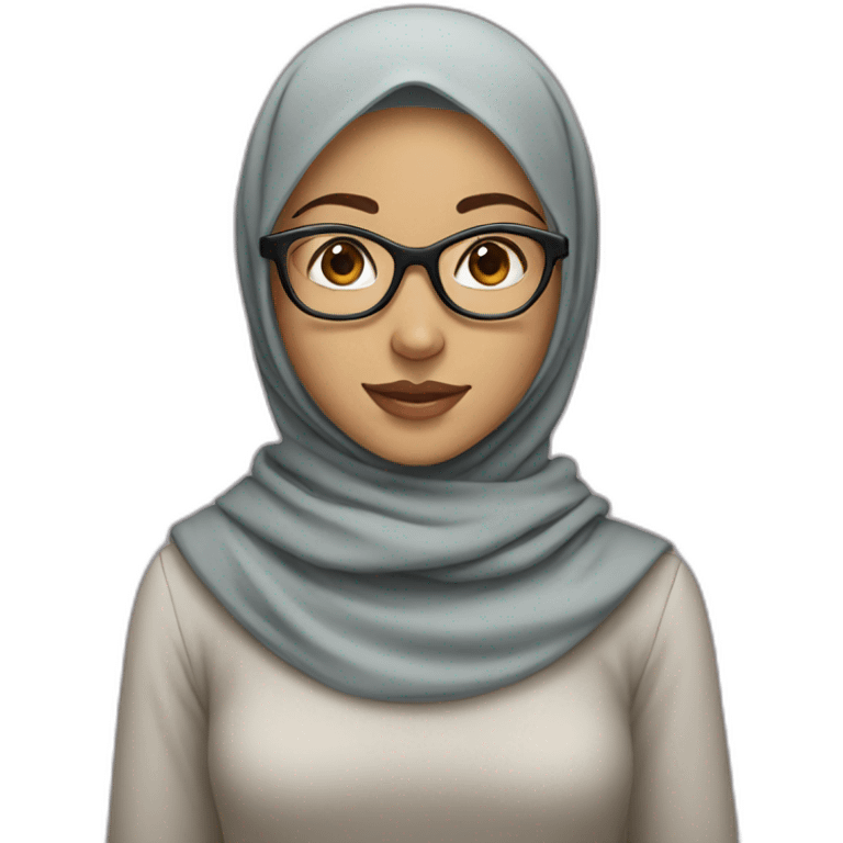 a girl with hijab and glasses emoji