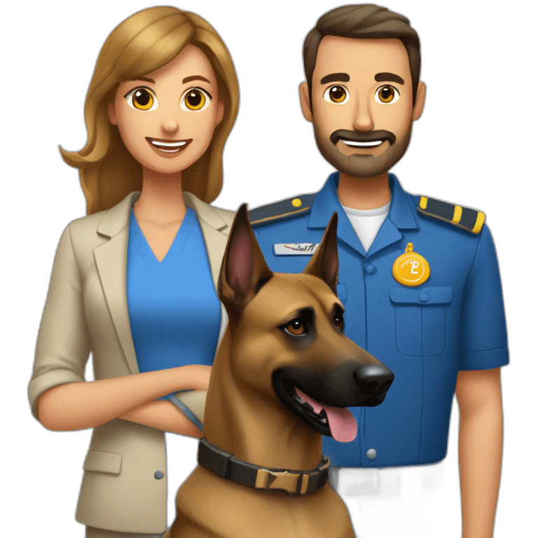 Un malinois avec son maître qui boit un ricard emoji