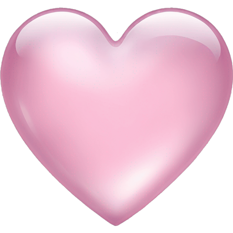 Shiny glass pastel pink heart emoji