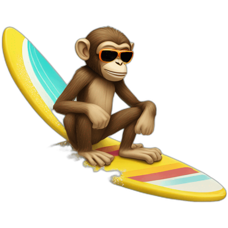 Chill Monkey sunglasses surfing Hawaii emoji