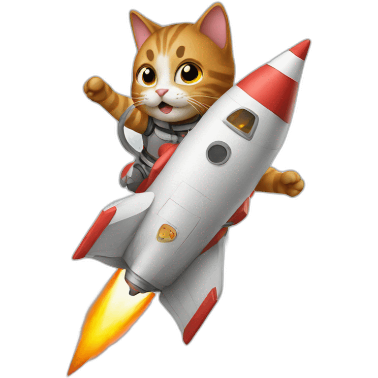 Cat riding rocket emoji