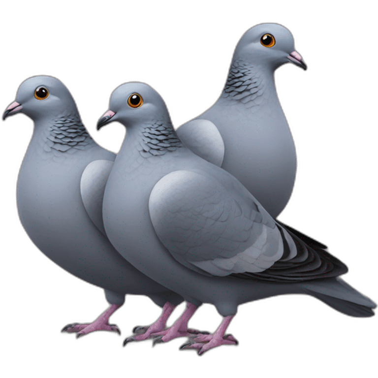 Three-headed pigeon emoji