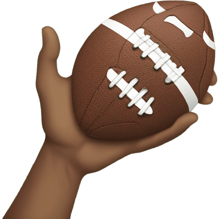 Football with a hand that is missing a pinkie emoji