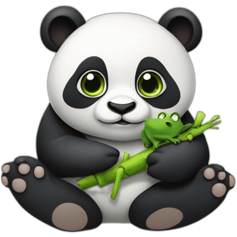 Panda avec une grenouille emoji