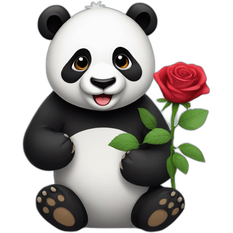 panda with rose in hand  emoji