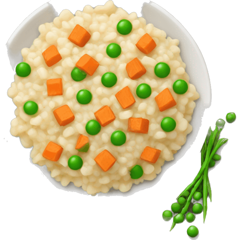 risotto with peas and carrot cubes emoji