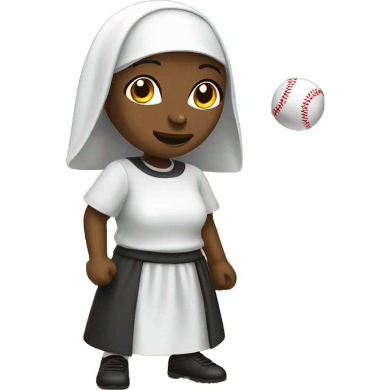 african nun playing baseball emoji