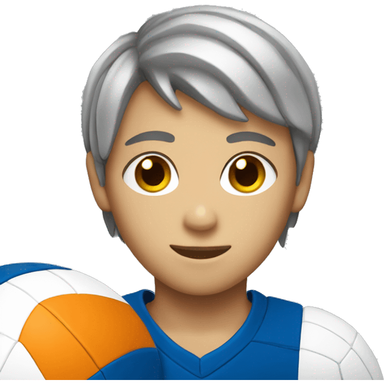 A boy wearing a volleyball uniform with the number 7 emoji