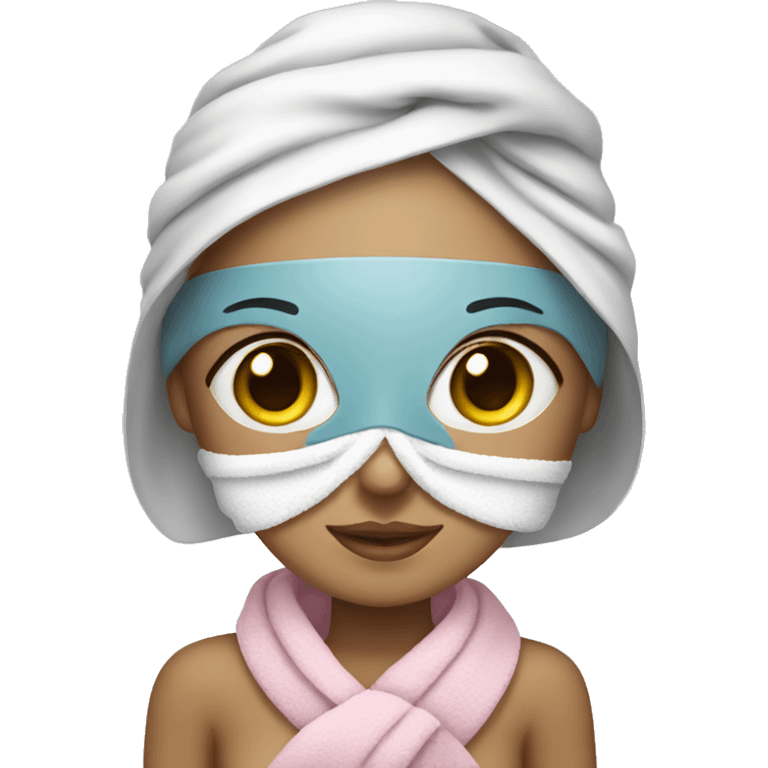 girl with an eye mask and a towel emoji