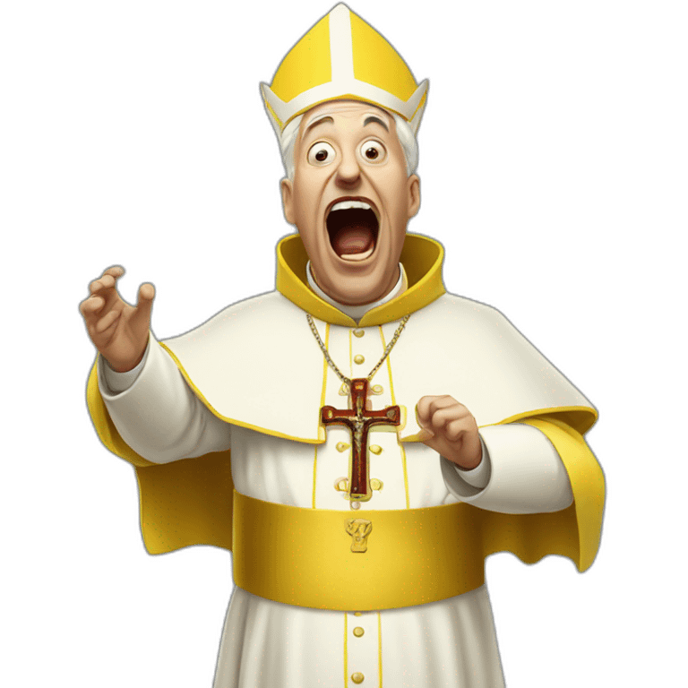 The Screaming yellow pope  emoji