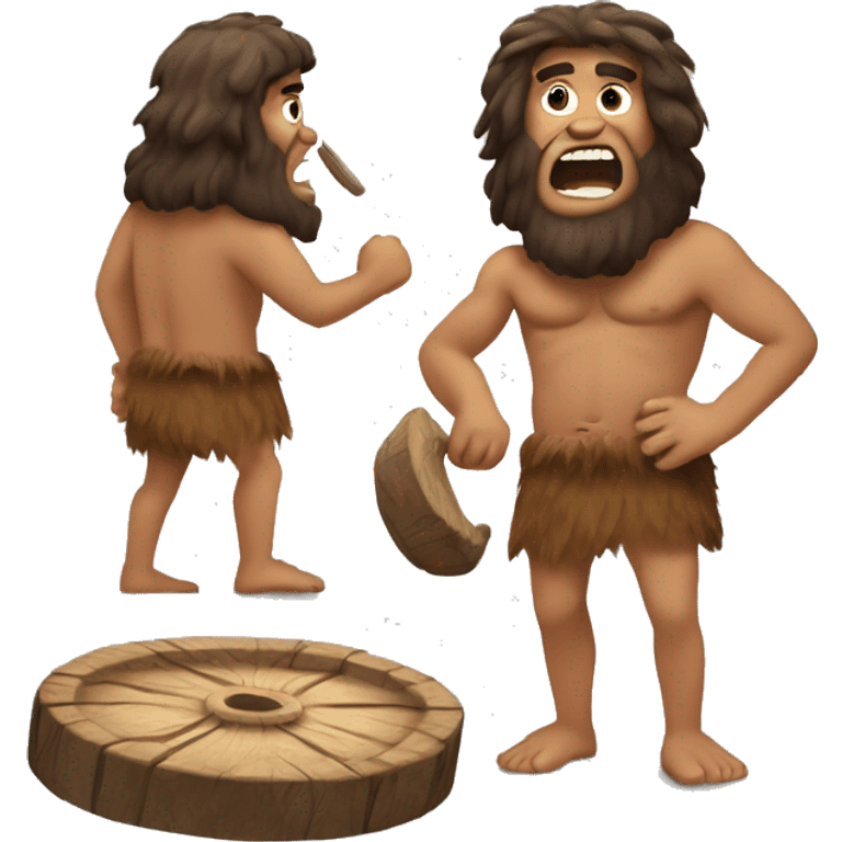 caveman with wooden wheels emoji