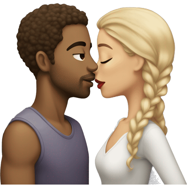 light skin man with a light skin woman kissing  emoji