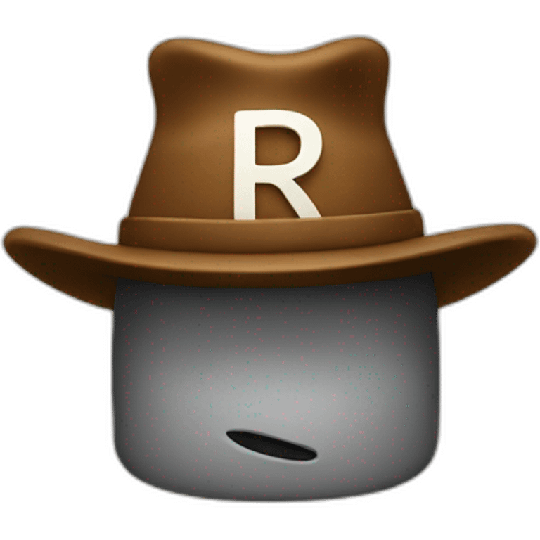 stickman with a hat that has the letter R on it emoji