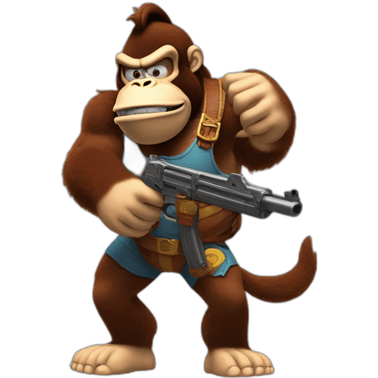 donkey kong with a gun emoji