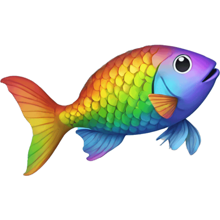 Rainbow fish on a ramp emoji