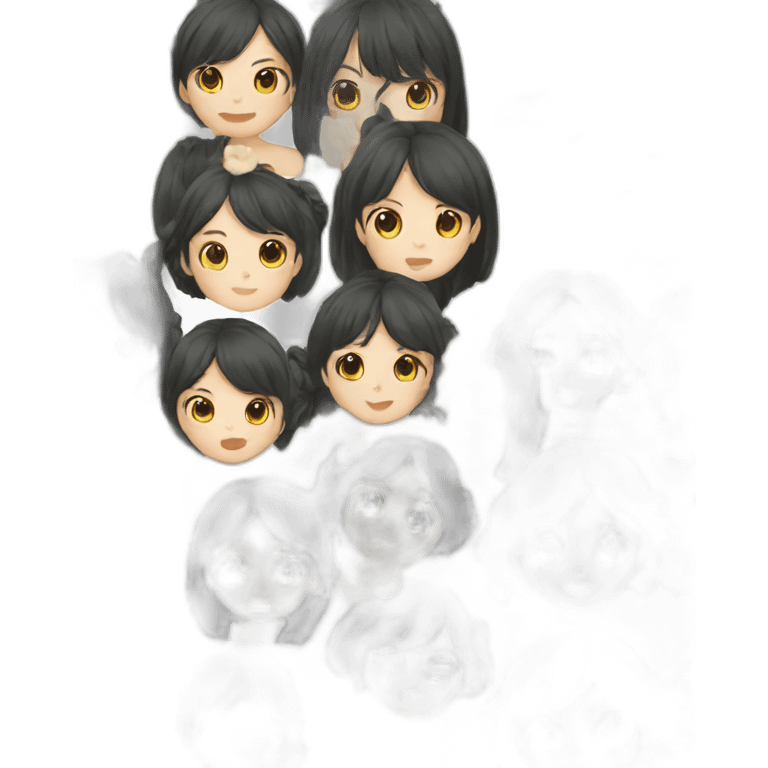 Japanese girl black hair long emoji