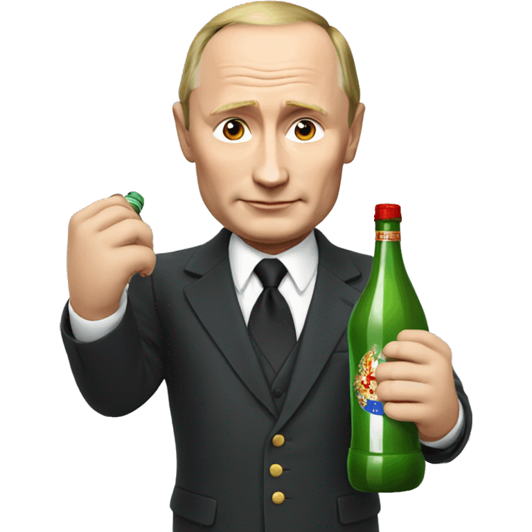 Putin holding bottle emoji