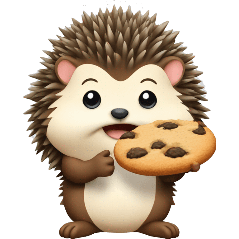 Hedgehog eating a cookie emoji