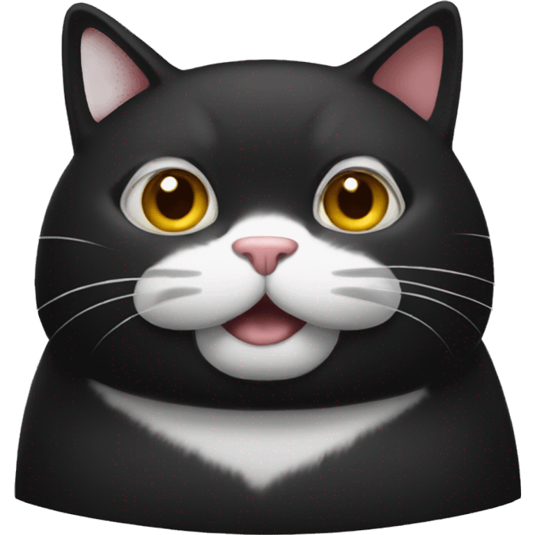 Black fat cat emoji