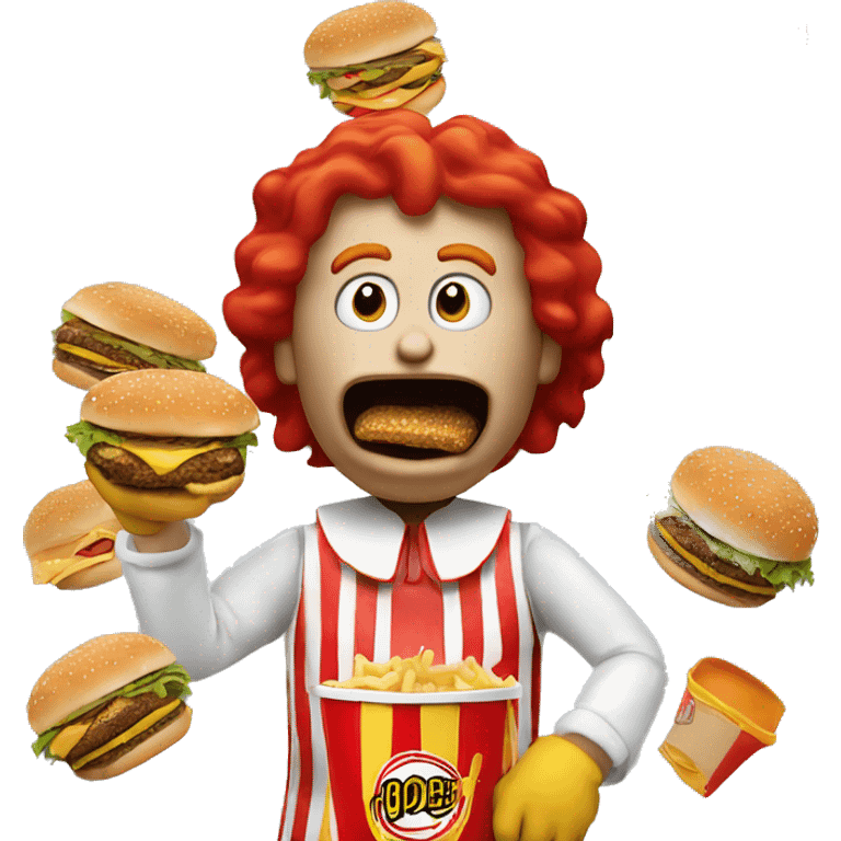 ronald mcdonald eating a whopper emoji