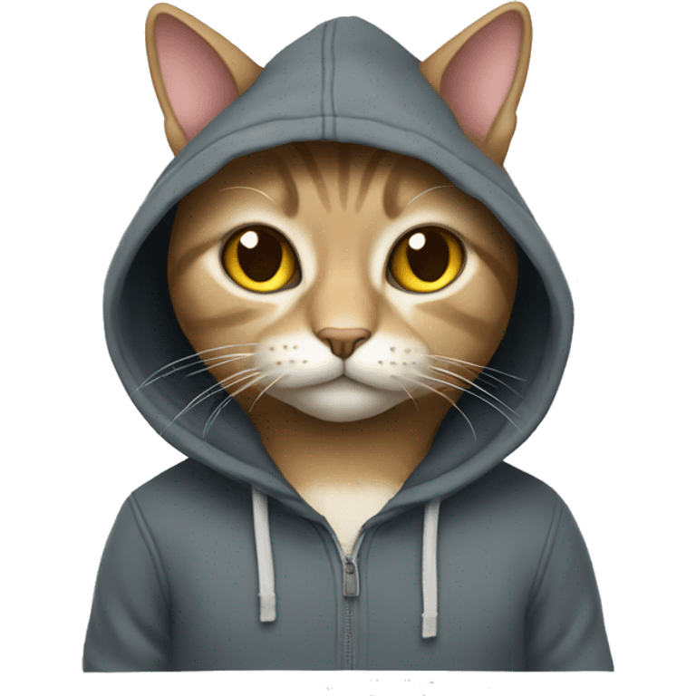 Cat wearing a hoodie  emoji