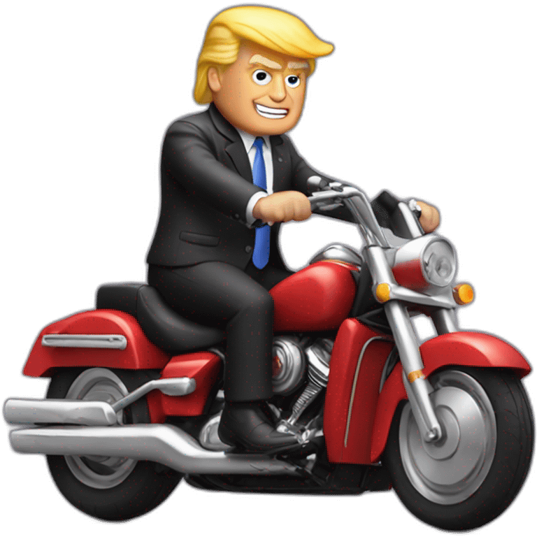 Donald trump on a motorbike emoji