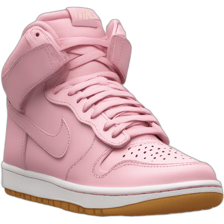 Une chaussure Nike rose emoji