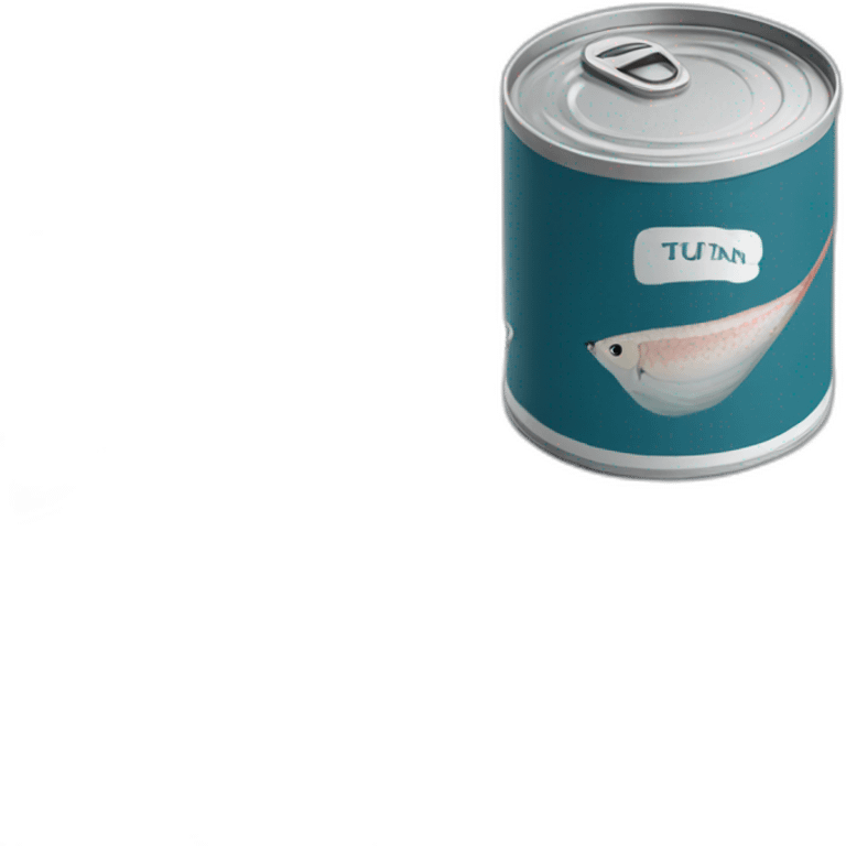 Realistic can of tuna showing anold boat with two sails emoji