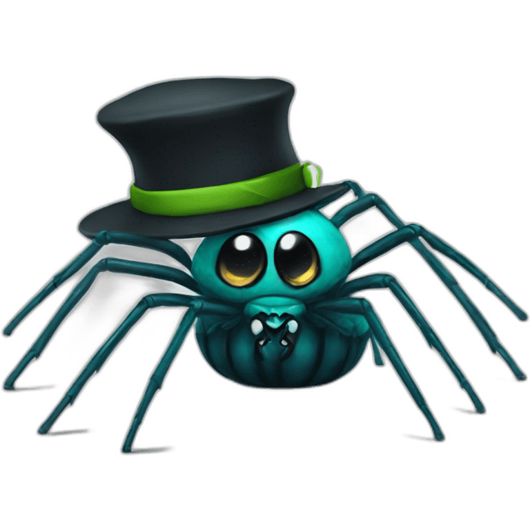 mean spider aqua black with hat emoji