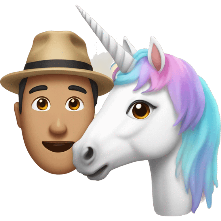 unicorn with person (asian american with hat) emoji