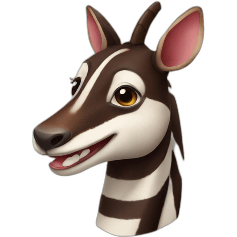 Okapi with smile emoji